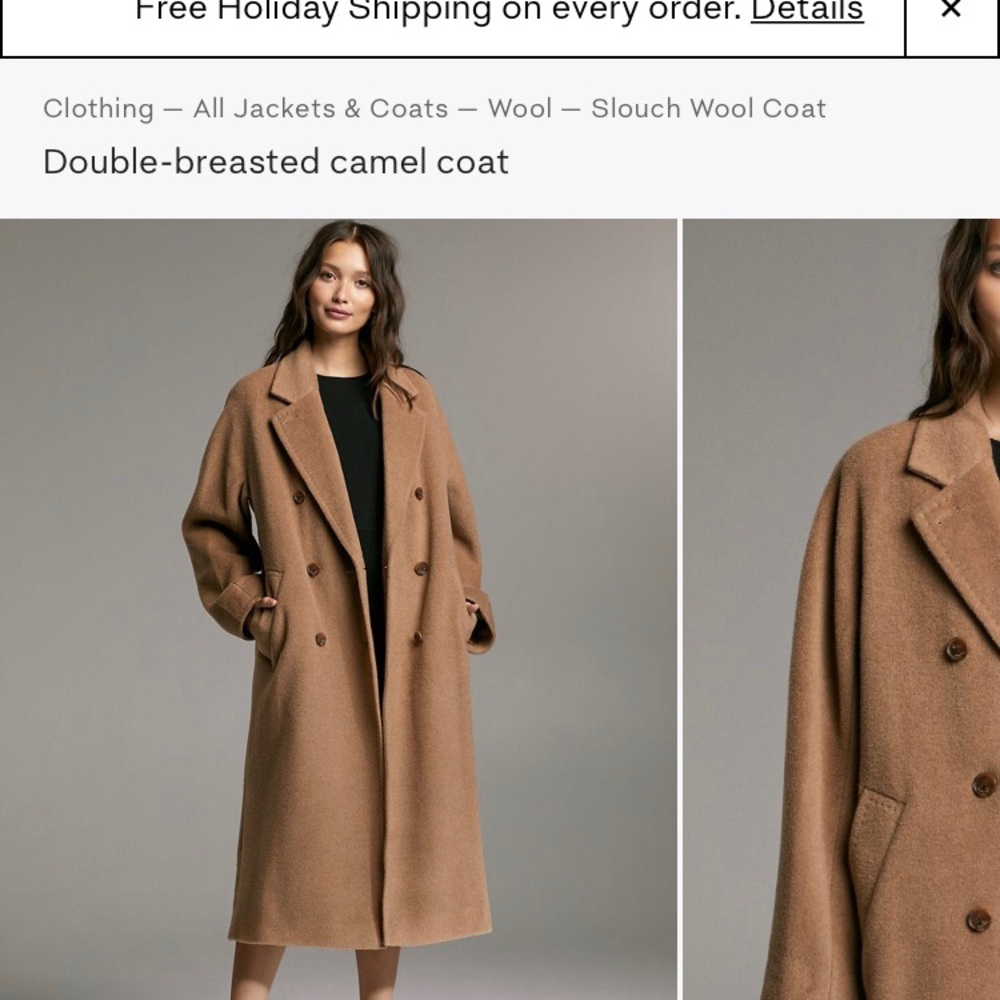 Beautiful wool coat in brown/tan colour.